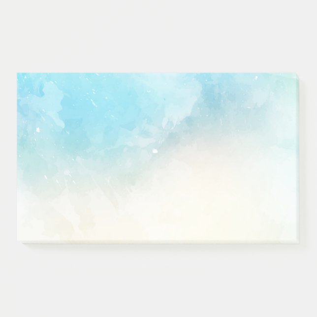 Watercolor Teal & White Jumbo Post it notes (Front)