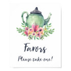 Watercolor Teapot Favours Sign