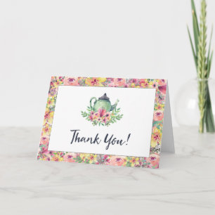 Watercolor Teapot Thank You Card