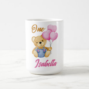 Watercolor Teddy Bear First Birthday Baby Coffee Mug