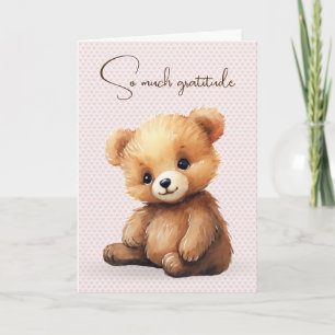 Watercolor Teddy Bear Friendship Card