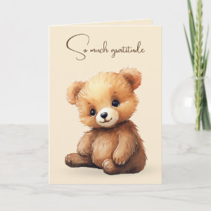 Watercolor Teddy Bear Friendship Card