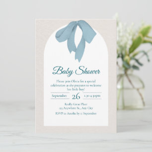 Watercolor Teddy Bear Hot Air Balloon Baby Shower  Invitation