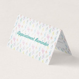 Watercolor Teeth Dental Appointment Reminder Business Card