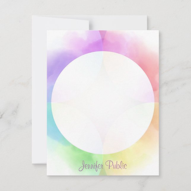 Watercolor Template Modern Calligraphed Monogram (Front)