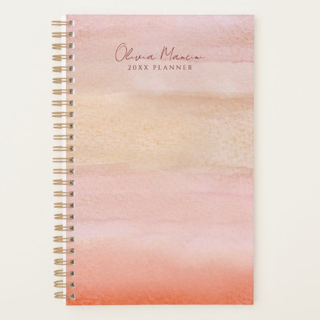 Watercolor Terracotta Rust  Planner (Front)