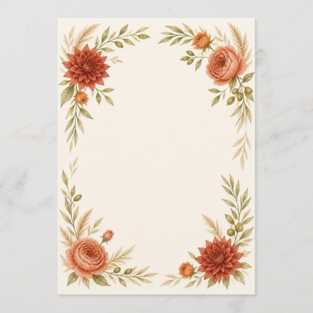 Watercolor Terracotta Wedding Program (Front)