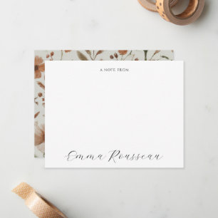 Watercolor Terracotta Wildflowers Script Note From Card