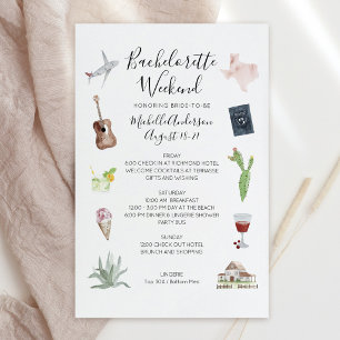 Watercolor Texas Bachelorette Weekend Itinerary