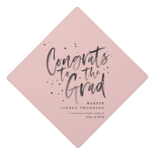 watercolor text graduation cap board.