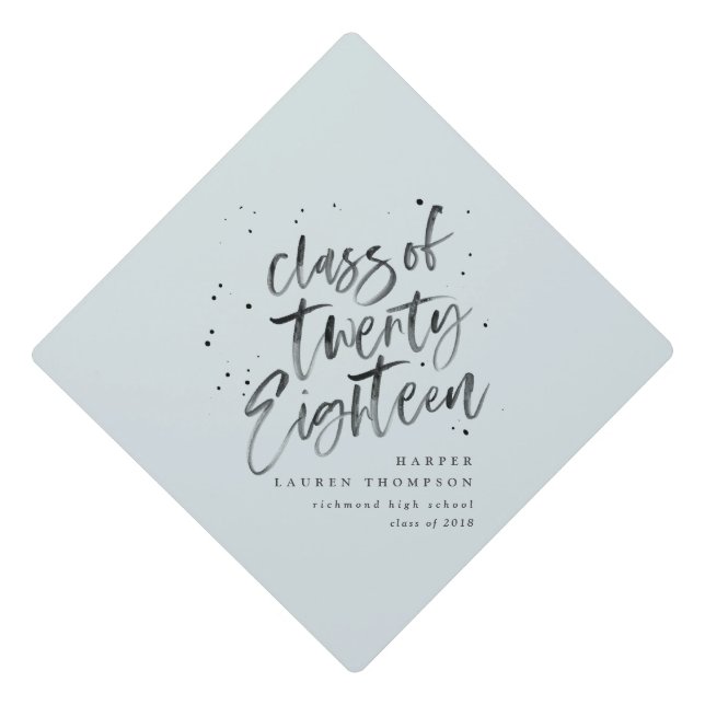 watercolor text graduation cap board. (Front)