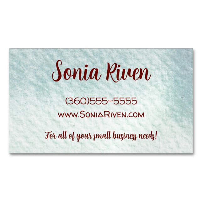 Watercolor Texture Customizable Magnetic Business Card (Front)