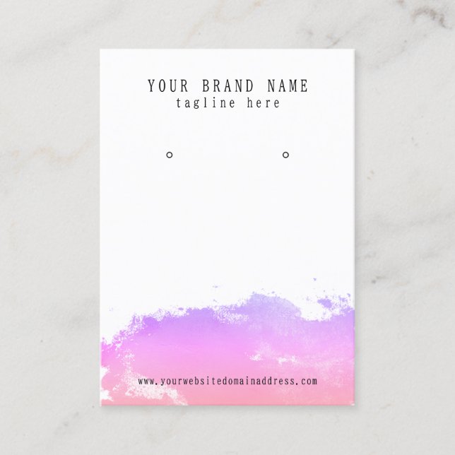 Watercolor Texture Earring Display Business Card (Front)