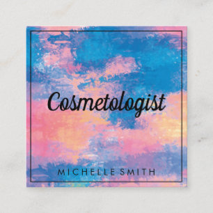 Watercolor Texture Square Business Card