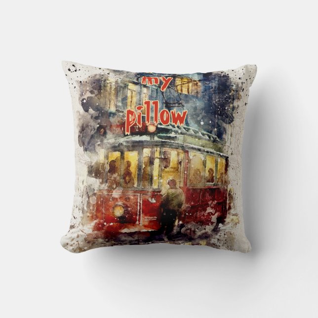 Watercolor Textured Monogrammed Pillow (Front)