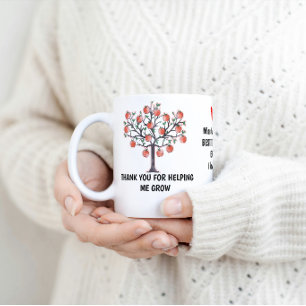 Watercolor Thank You for Helping Me Grow Tree Coffee Mug