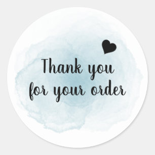 Watercolor Thank You For Your Order Sticker