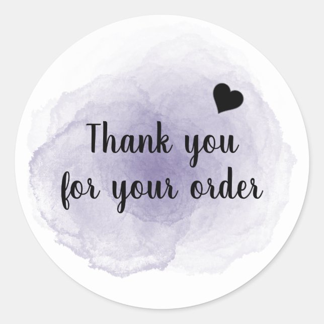 Watercolor Thank You For Your Order Sticker (Front)