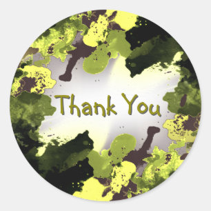 Watercolor Thank You Painting Splatter Classic Round Sticker
