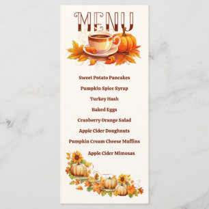 Watercolor Thanksgiving Pumpkins and Coffee Menu