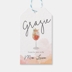 Watercolor That's Amore Spritz Bridal Shower Favou Gift Tags