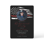 Watercolor Thin Red Line Flag Retirement Party