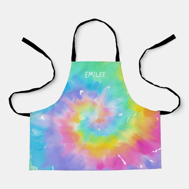 Watercolor Tie Dye Custom All-Over Print Apron (Front)