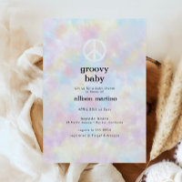 Watercolor Tie Dye Peace Hippie Baby Shower