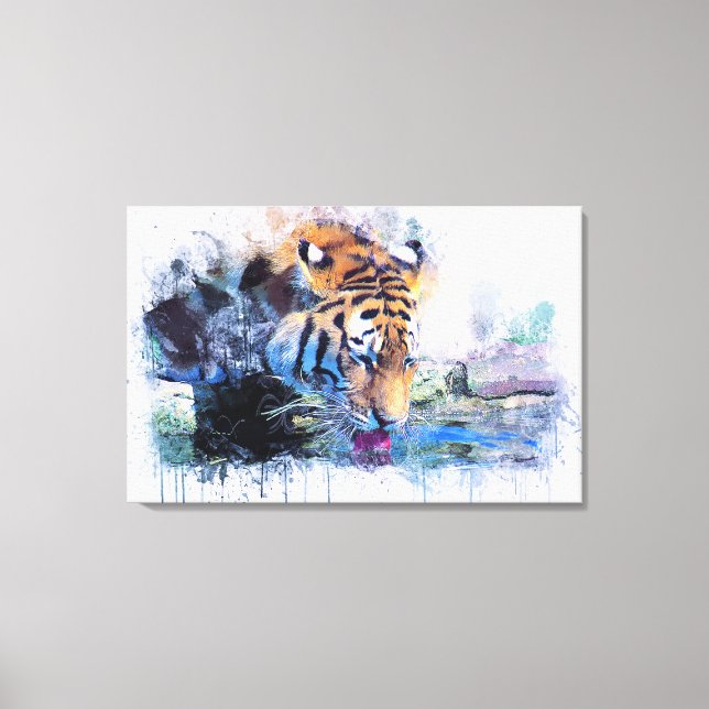 Watercolor Tiger Canvas Print (Front)