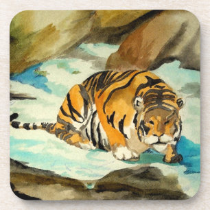 Watercolor Tiger Coaster