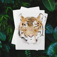 Watercolor Tiger Head Animal