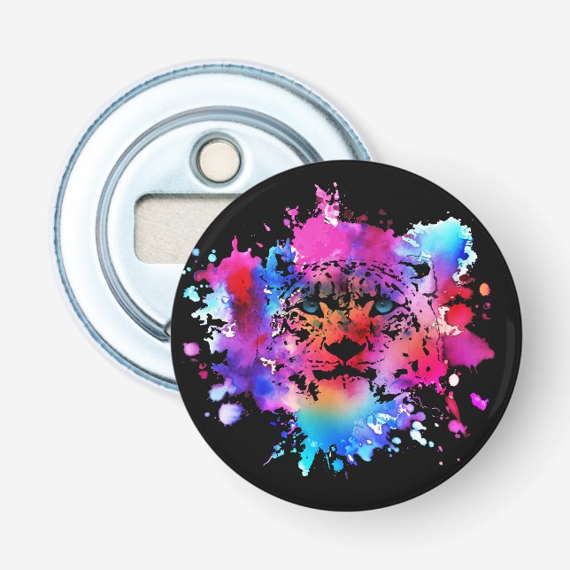 Watercolor Tiger Head Bottle Opener (Front)