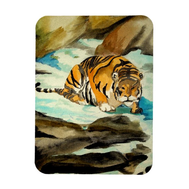 Watercolor Tiger Magnet (Vertical)