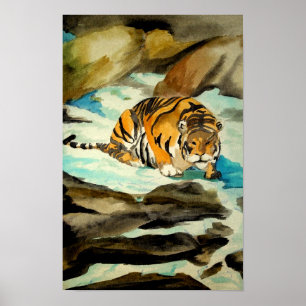 Watercolor Tiger Poster