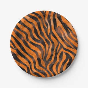 Watercolor Tiger Print Paper Plate