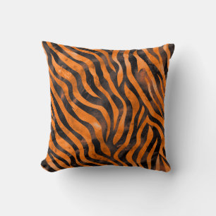 Watercolor Tiger Print Throw Pillow