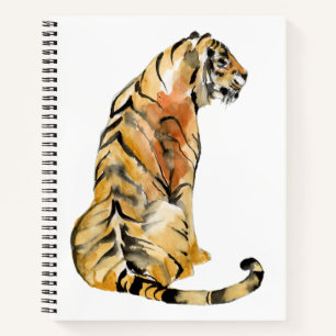 Watercolor Tiger Sitting Notebook