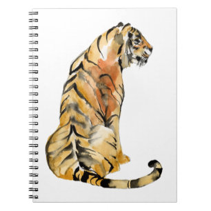 Watercolor Tiger Sitting Notebook
