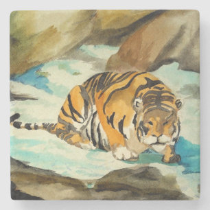 Watercolor Tiger Stone Coaster