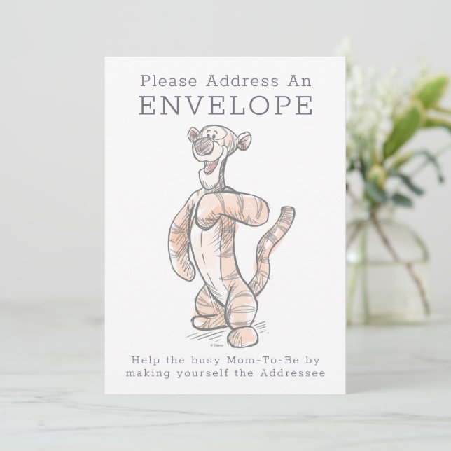 Watercolor Tigger Baby Shower Invitation (Standing Front)