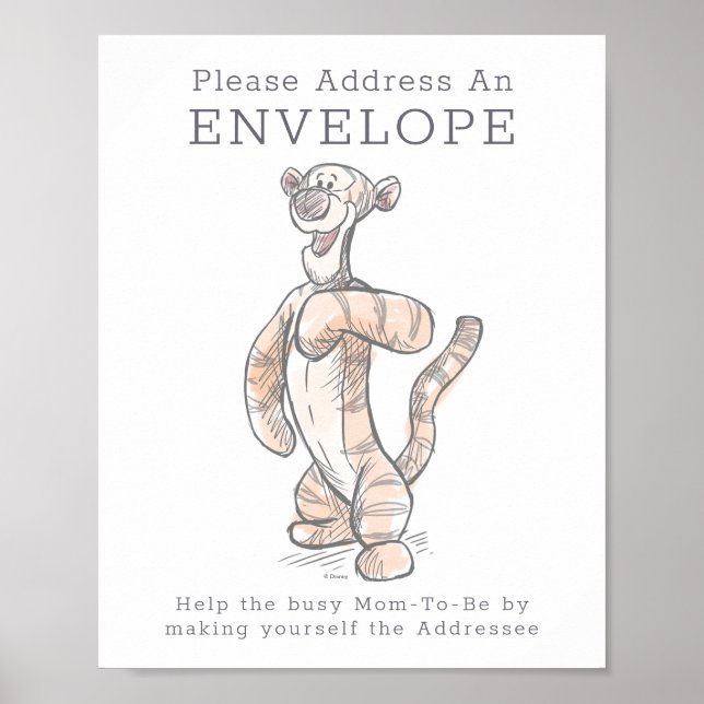 Watercolor Tigger Baby Shower Poster (Front)