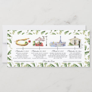 Watercolor Timeline Wedding Save the Date