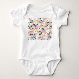 Watercolor Tiny Flowers: Vintage Pattern Baby Bodysuit