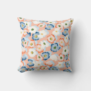 Watercolor Tiny Flowers: Vintage Pattern Throw Pillow