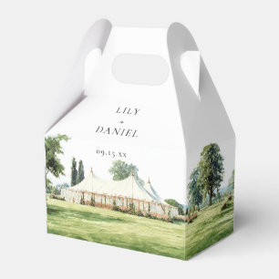 Watercolor Tipi Marquee Garden Outdoor Wedding Favor Box