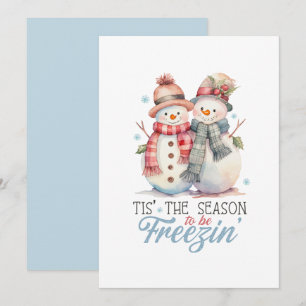Watercolor tis the Season to freezin Invitation