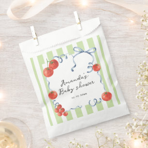 Watercolor tomato baby shower  favour bag