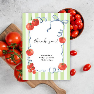 Watercolor tomato baby shower thank you card