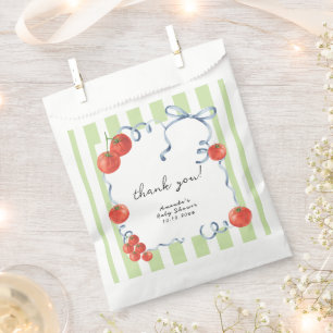 Watercolor tomato baby shower thank you favour bag