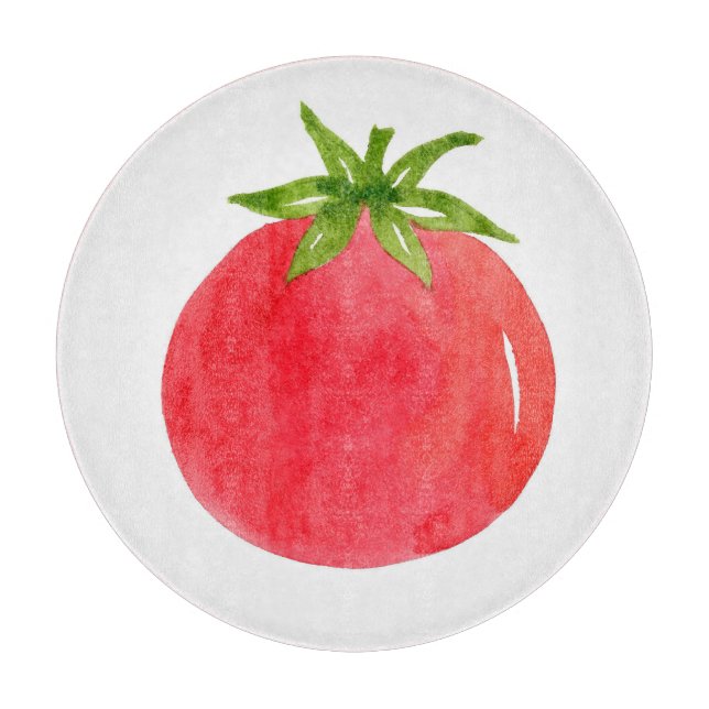Watercolor Tomato     Cutting Board (Front)
